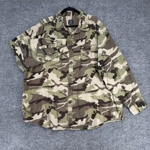 Faded Glory camo utility shirt jacket men's 2XL paint splatter grunge workwear